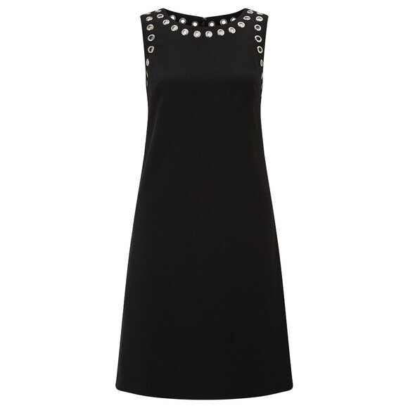 Adrianna Papell Dresses & Skirts - 🆕 Adrianna Papell Grommet Studded Shift Dress 6 Black